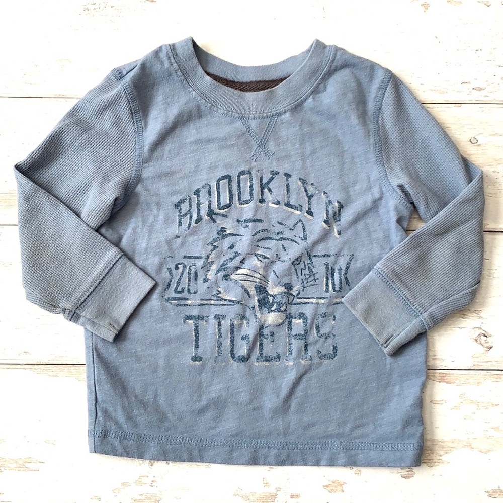 Boys 18m Shirt Brooklyn Tigers Blue Long Sleeve Top Cherokee Brand Toddler